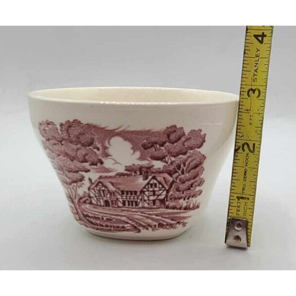 Vintage Grindley Staffordshire English Country Red Open Sugar Bowl - Picture 5 of 8